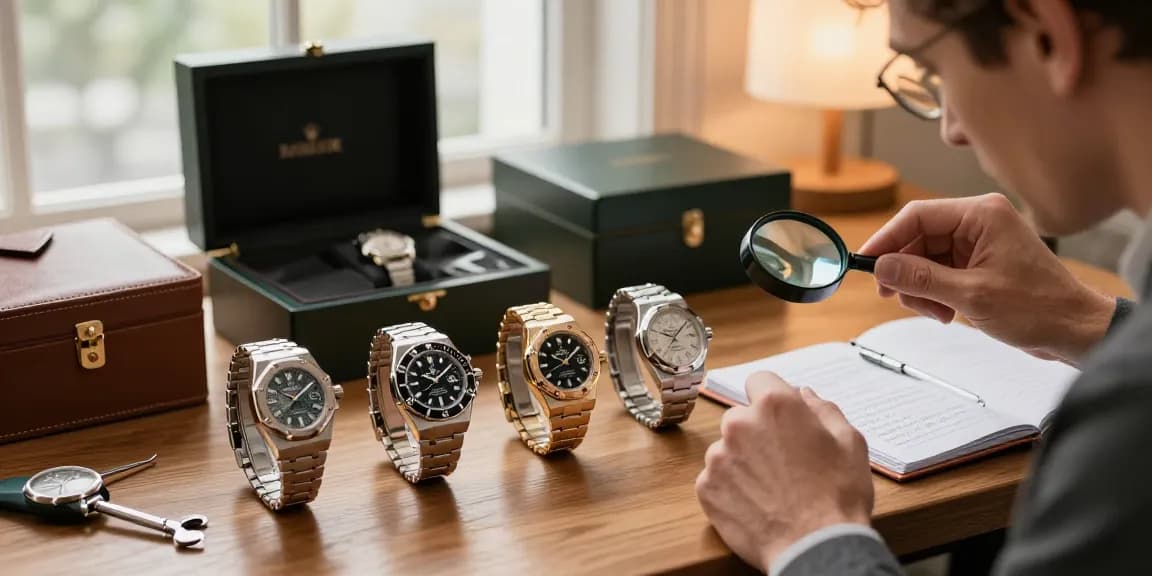 Showcase of replica watches highlighting luxury craftsmanship with attention to detail.