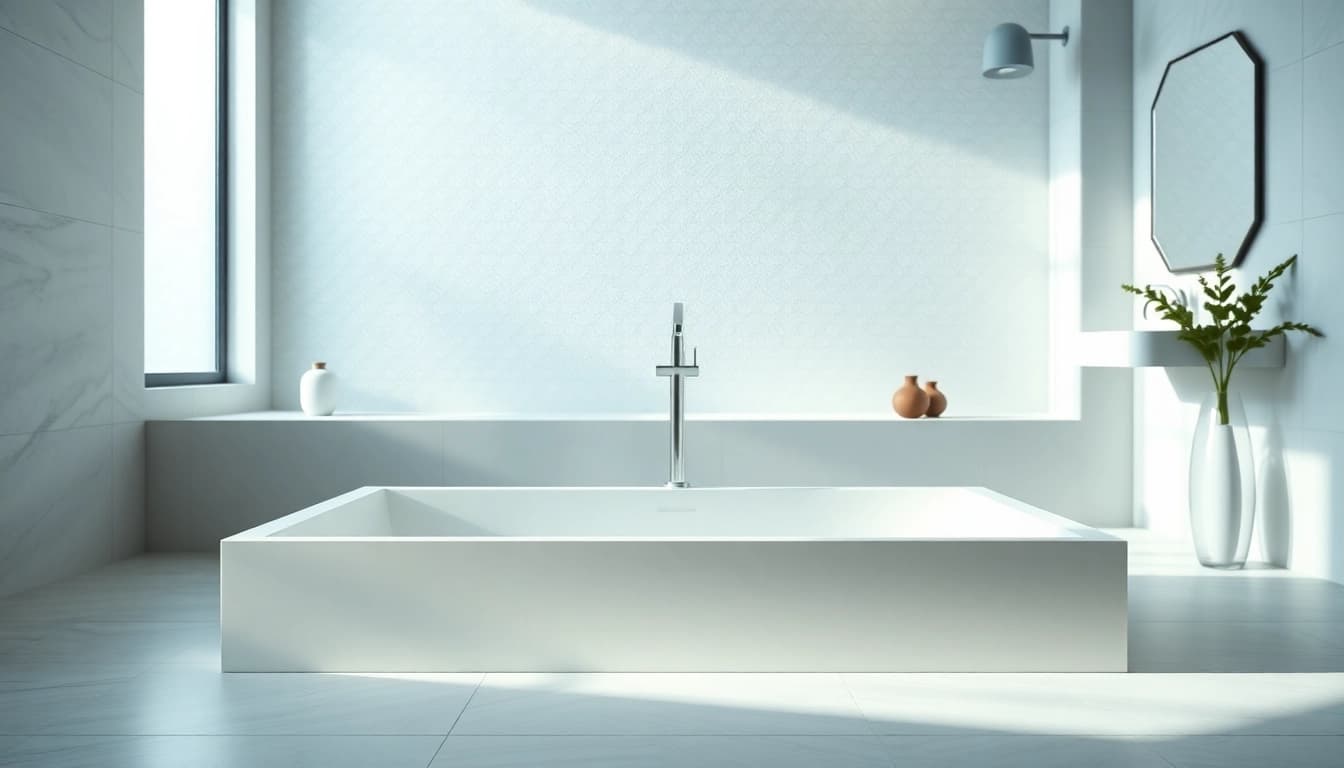 Explore a sleek shower base in a modern bathroom setting, showcasing elegance and sophistication.