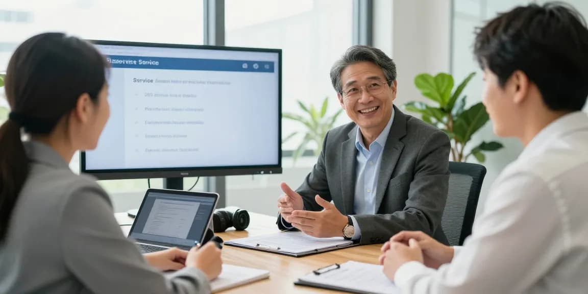 Client consultation with Sifu24 HK service providers in a bright office environment