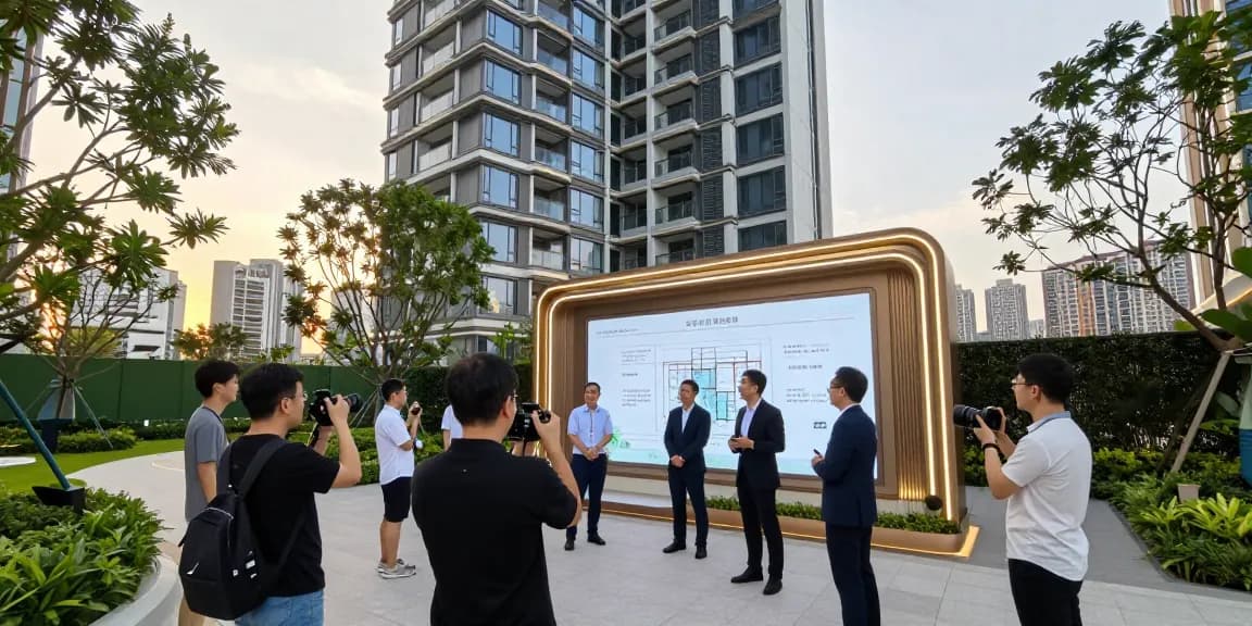 Tanjong Rhu Residences showcasing luxurious design and community engagement during sunset.