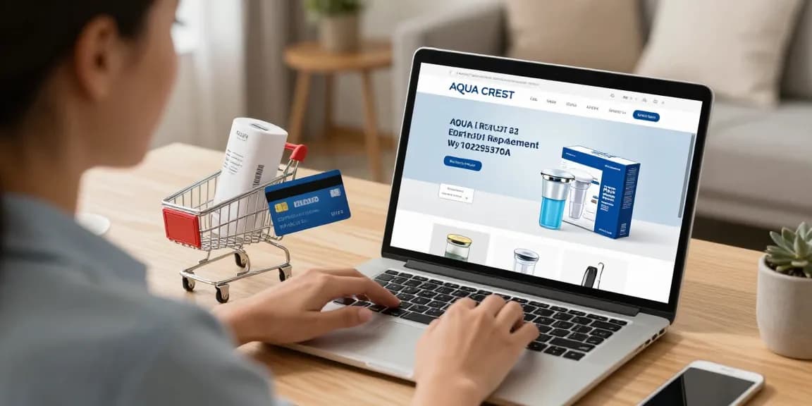 AQUA CREST EDR1RXD1 Replacement for W10295370A water filter displayed in an engaging online shopping setting showcasing best deals and buyer's guide.