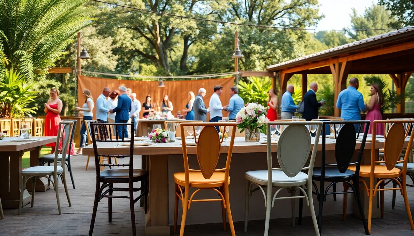 Rent stylish Chair Rentals for your next outdoor event with various elegant designs.