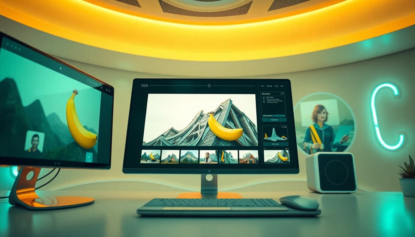 Dynamic workspace featuring nano banana pro AI image editing capabilities