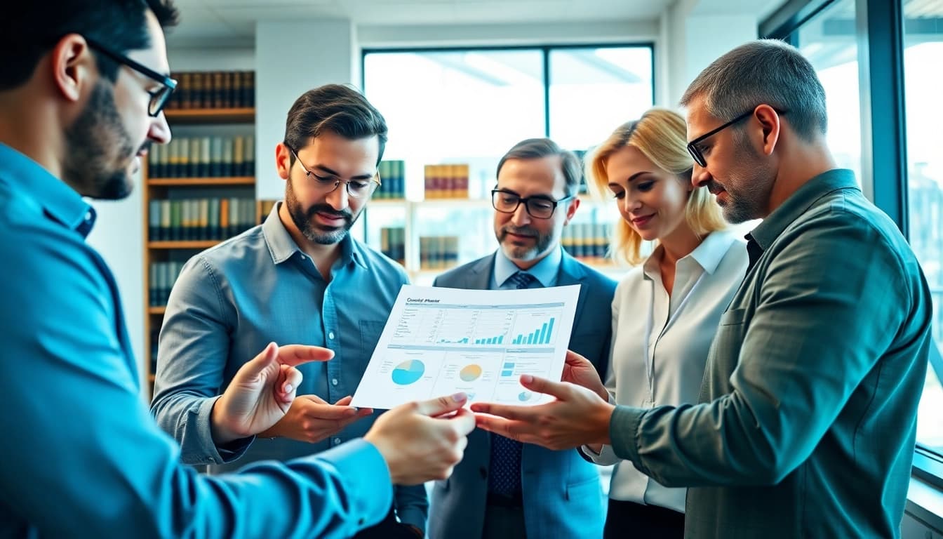 Enhancing Contract Management effectiveness through team collaboration in a modern office.
