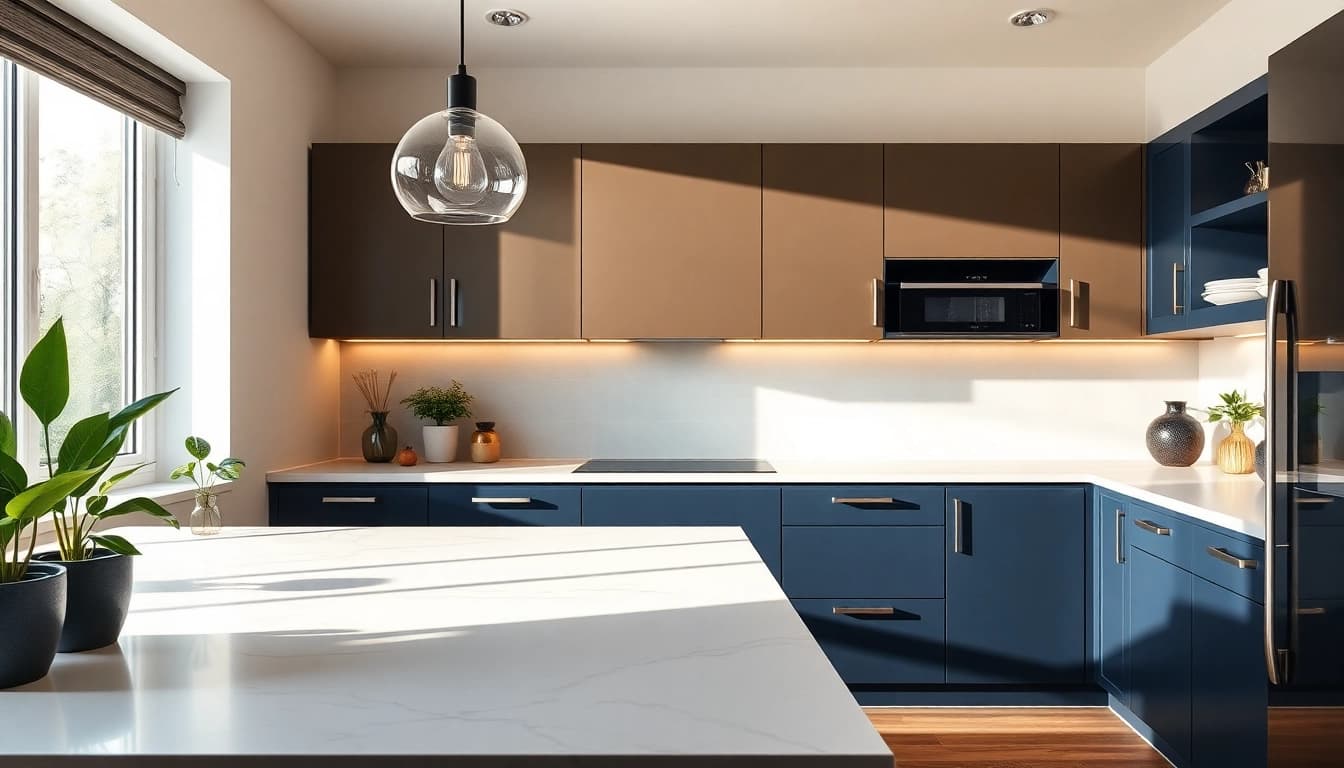 Stunning Cabinet Refacing Saint Petersburg FL with modern finishes in an elegant kitchen.