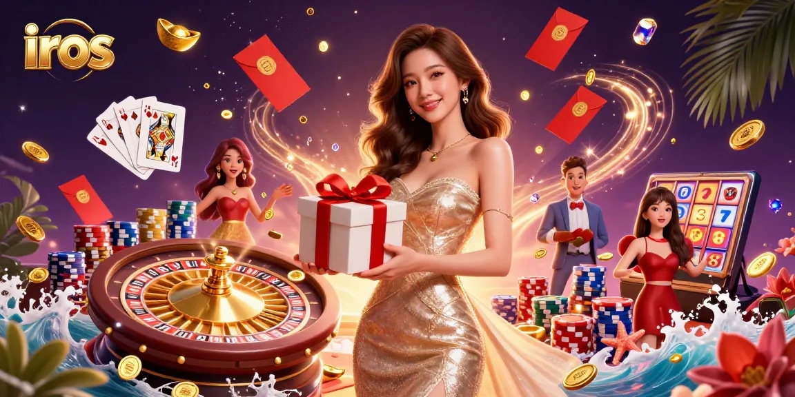 Experience the vibrant iros casino with golden coins, festive themes, and exciting game action.