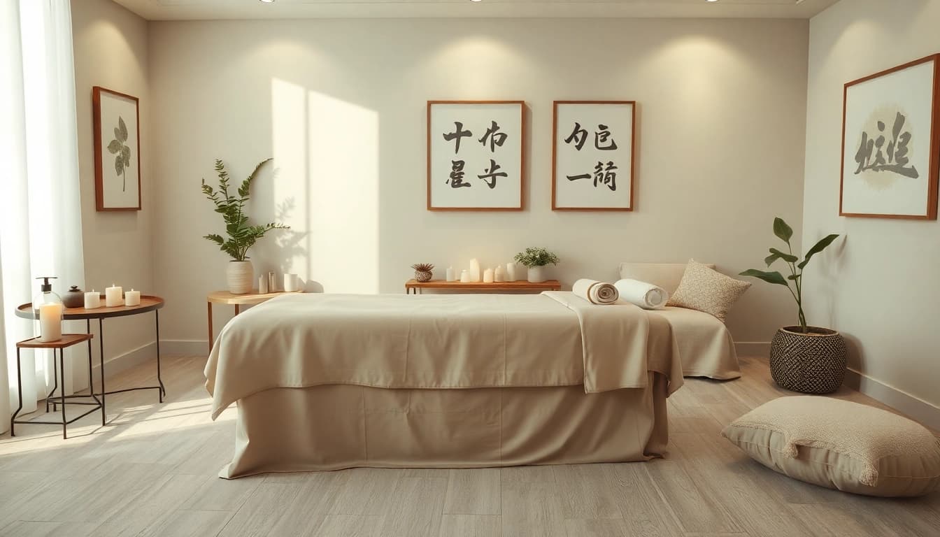 편안한 분위기와 relaxing decor가 있는 속초마사지 초대하는 마사지룸.