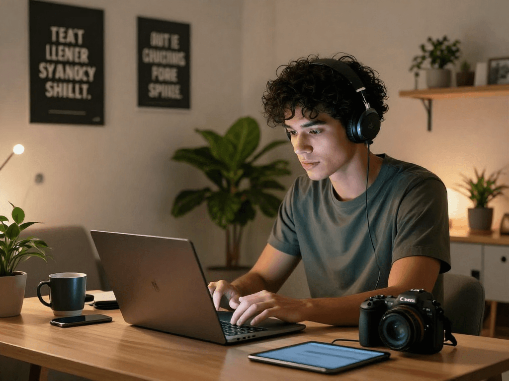 Engaging in sexting AI interactions in a modern digital workspace.
