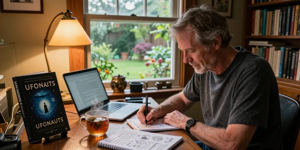 T Allen Greenfield in his study, writing insights about spirituality and UFOs at https://tallengreenfield.com.