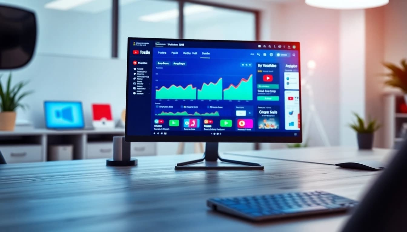 Enhance engagement with a youtube smm panel interface displayed on a modern desktop.
