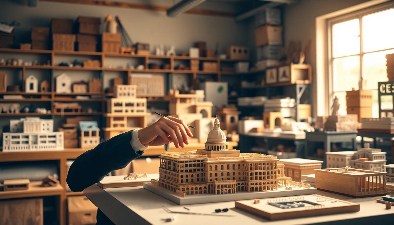 Architekturmodellbau Wiesbaden: Detailreiche Modelle in einer professionellen Werkstatt im Fokus.