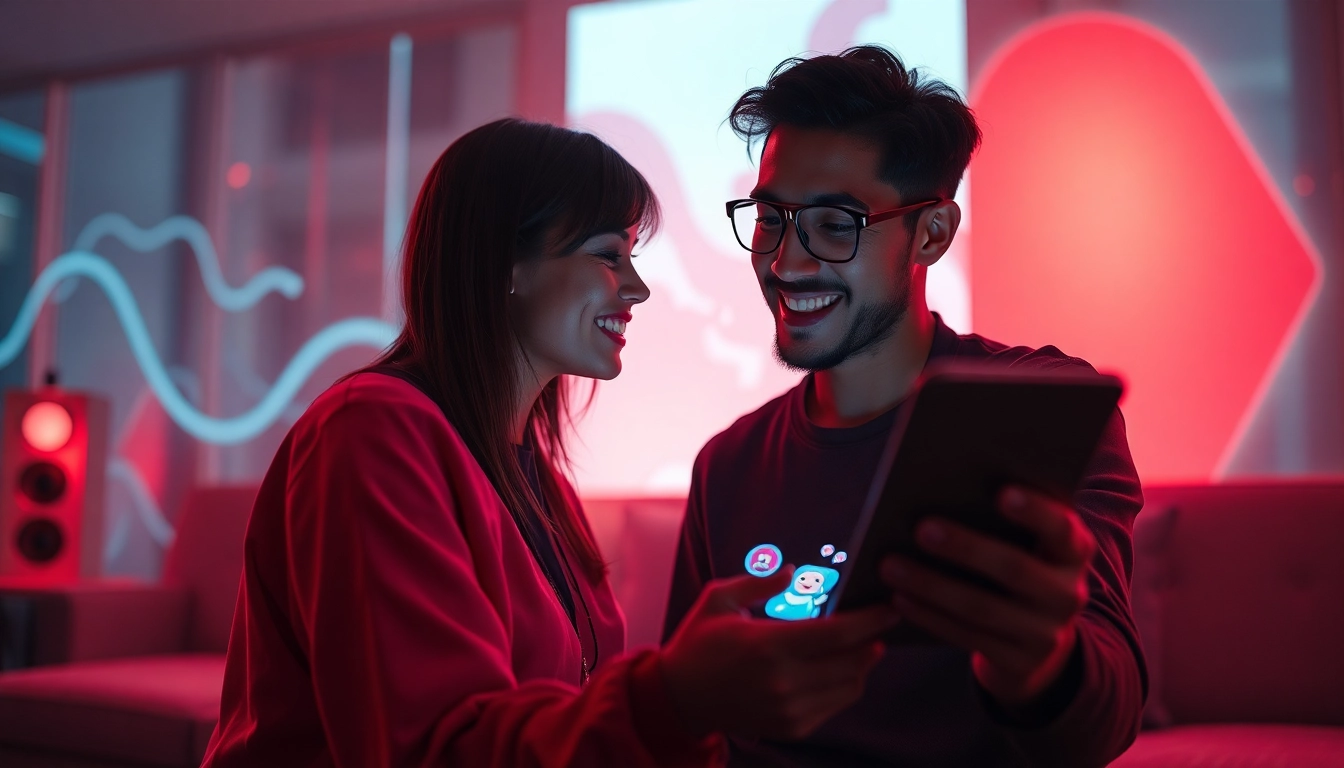 Engaging in a vibrant nsfw ai chat on a sleek digital device, showcasing an interactive interface.