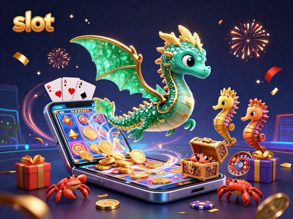 Raih kemenangan dengan permainan slot yang menakjubkan dalam ilustrasi kasino 3D.