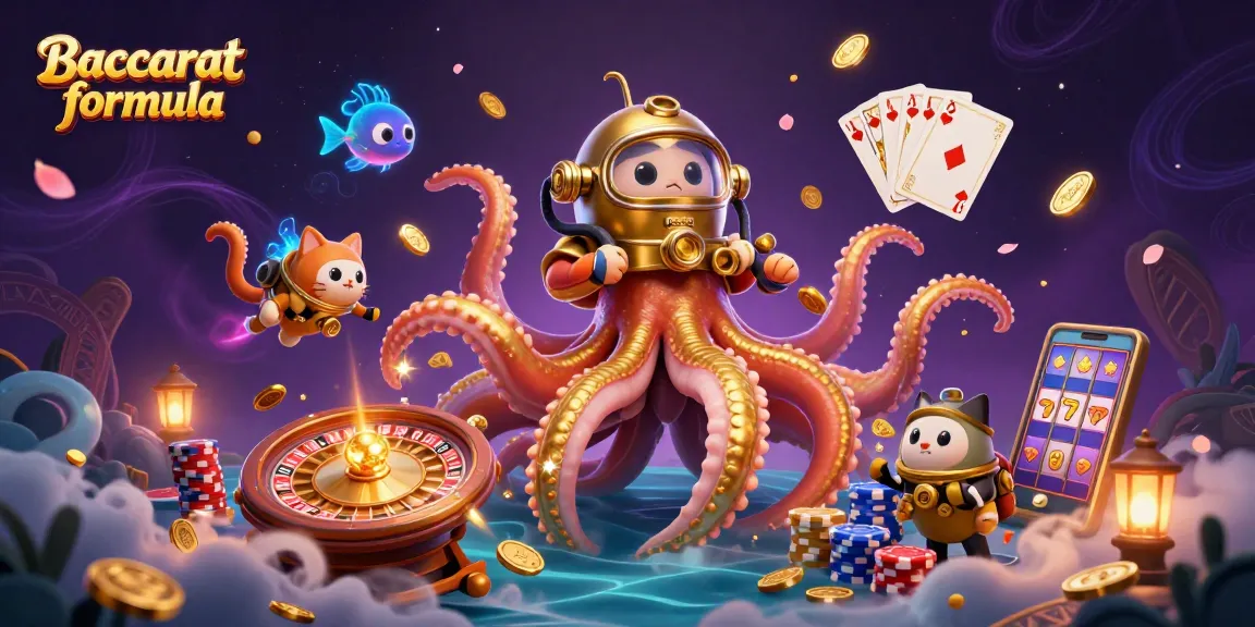 Experience the Baccarat formula with a fantasy-filled 3D adventure featuring a kraken, cat diver, and glowing fish!