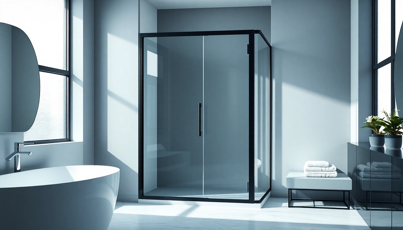Stylish shower door black frame featured in a modern bathroom design, enhancing elegance.