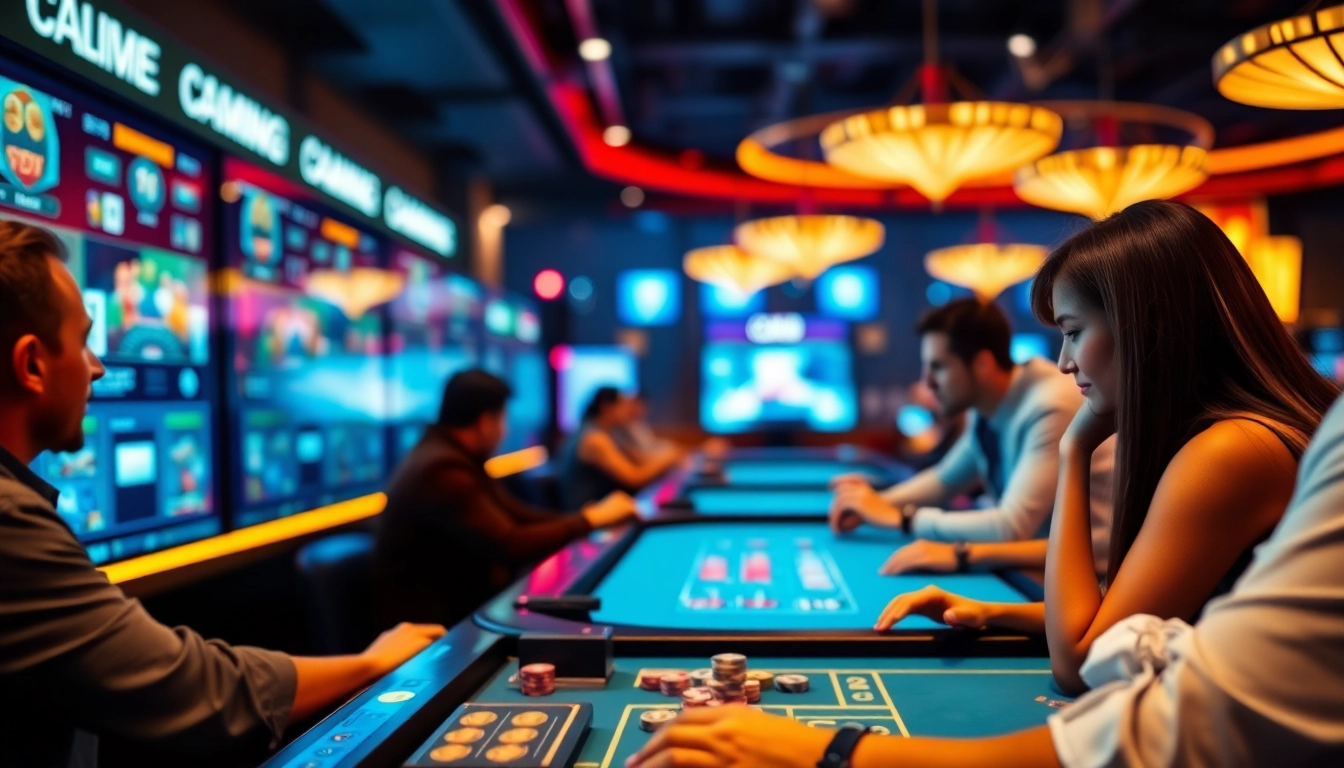 Experience online casinos Canada with vibrant games and engaging players in a high-tech setting.