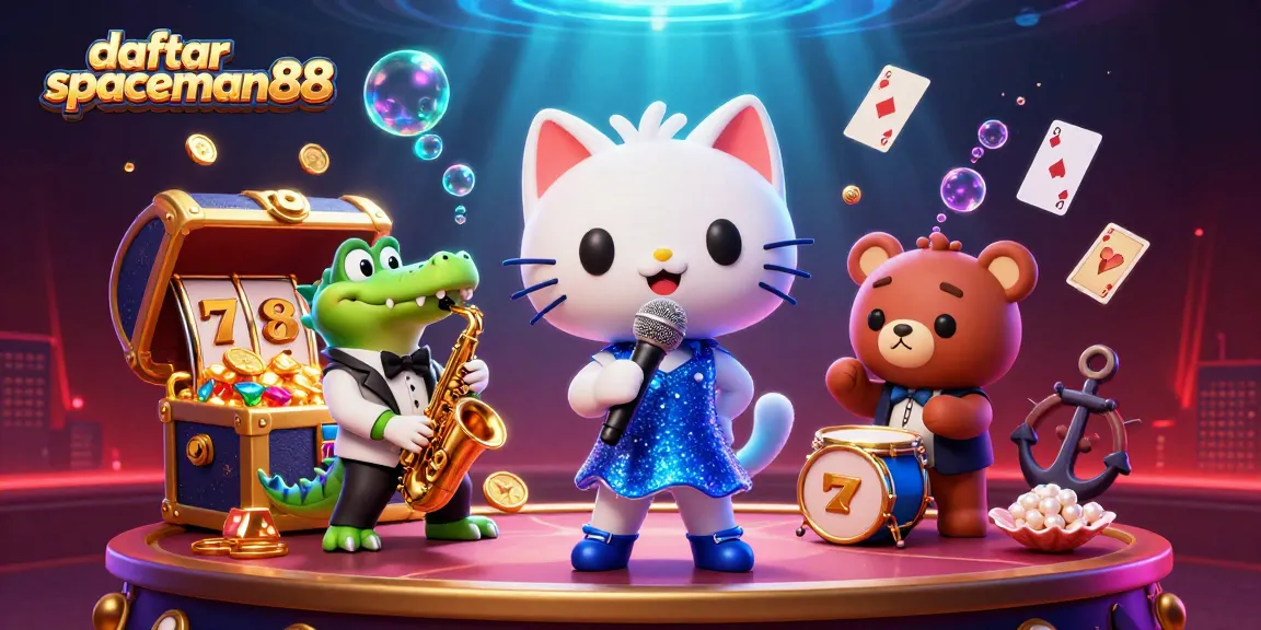 Experience thrilling wins with daftar spaceman88 as vibrant characters celebrate in a colorful casino setting.
