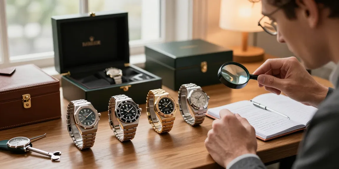 Showcase of replica watches highlighting luxury craftsmanship with attention to detail.