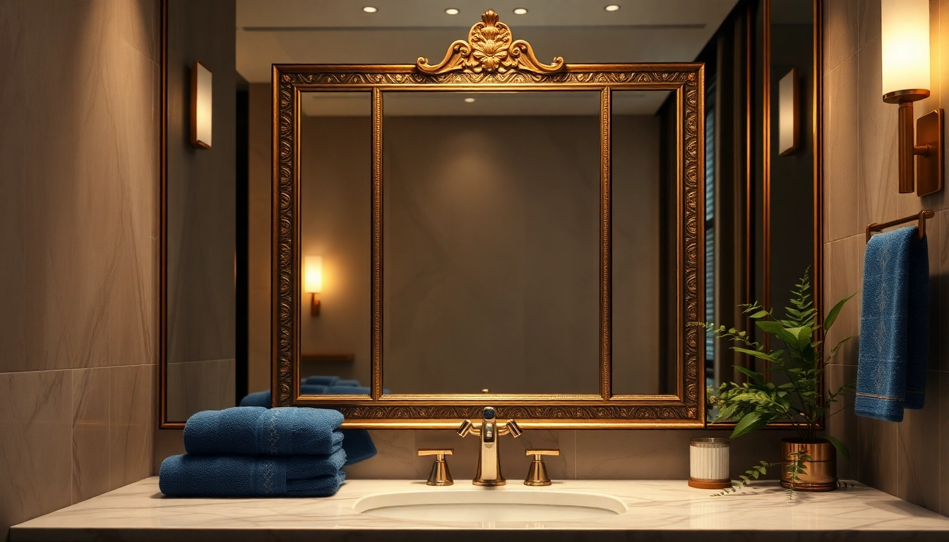 View a stunning mirror light mirror illuminating a modern bathroom, creating a serene ambiance.
