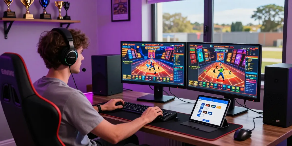 UK player enjoying online gaming at home using credit cards, featured on https://bhma.org.uk/ with dynamic atmosphere and modern setup.