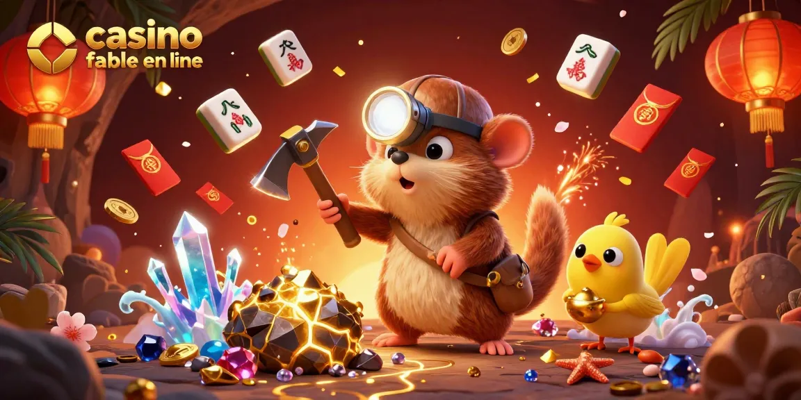 Explorez une scène vibrante représentant un mole chasseur de trésor dans un casino fiable en ligne, à la recherche de bijoux.
