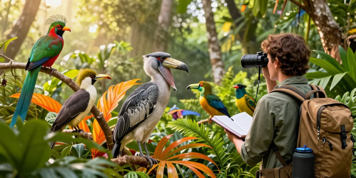 Unique bird species showcased in a vibrant jungle setting, highlighting the diversity of rokok88.