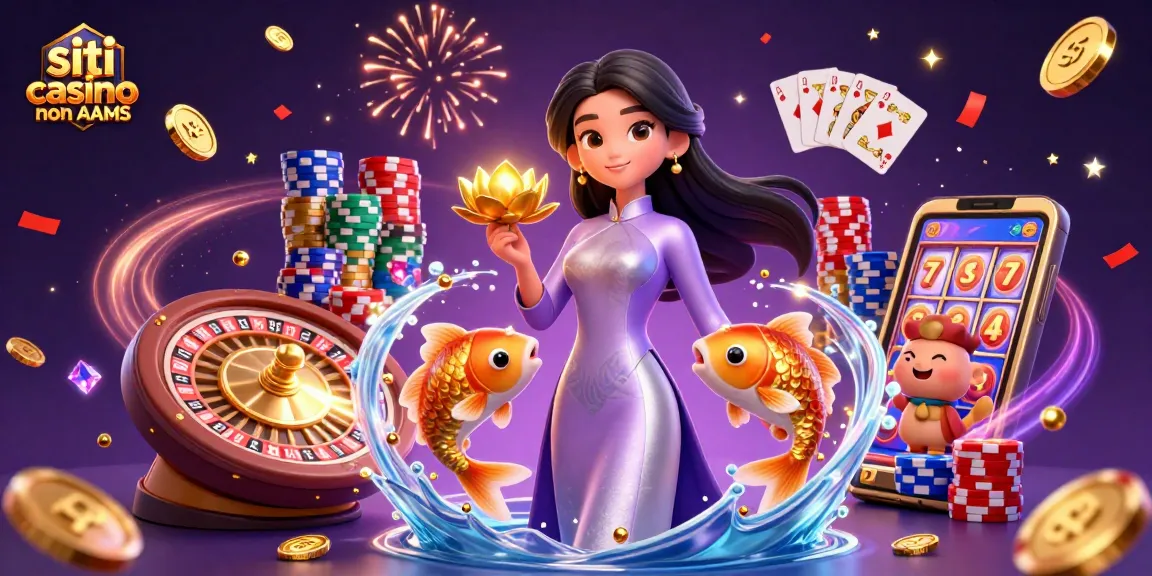 Interagisci con i siti casino non AAMS attraverso un'emozionante illustrazione dinamica di casinò.