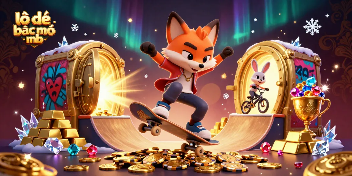 Experience lô đề bạc nhớ mb in a dynamic scene with vibrant casino elements and 3D cartoon characters.
