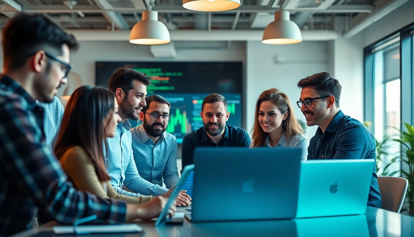 Team providing managed it services lakeland in a modern office environment, showcasing collaboration.