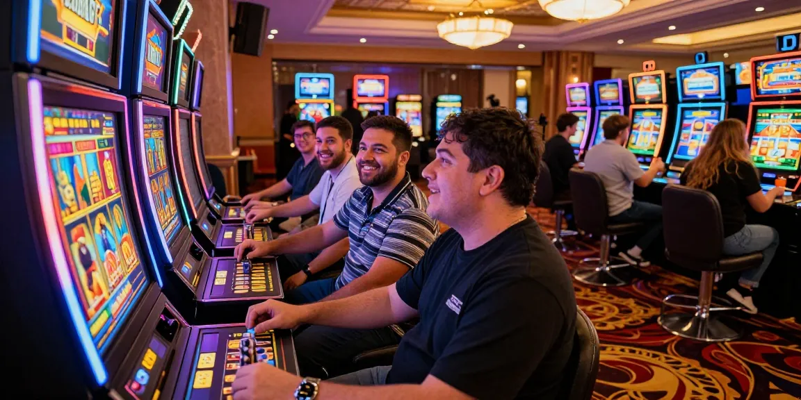 Bonus Buy slots at vibrant casino atmosphere on https://aboutderbyshire.co.uk, showcasing players' excitement.