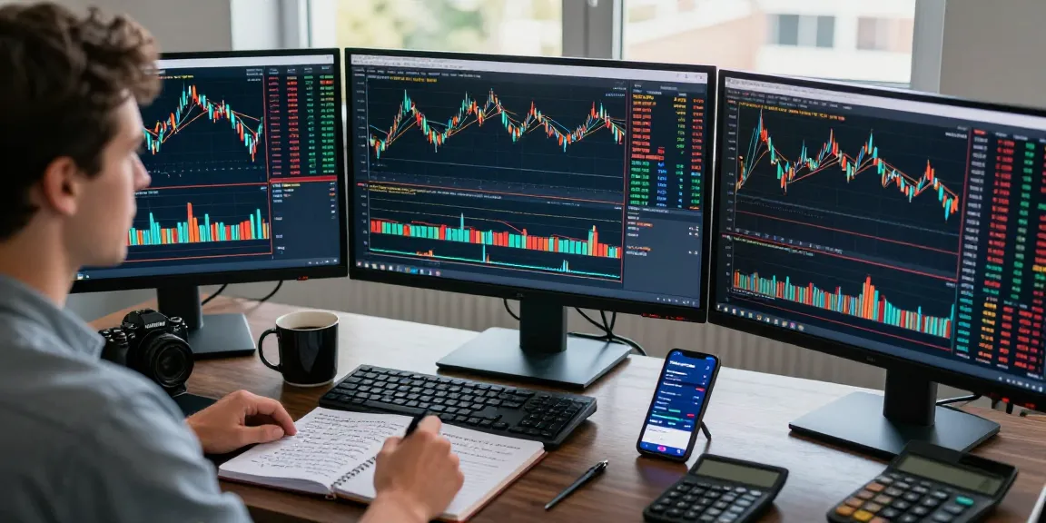 使用TradingView官网分析市场数据的交易者在现代化工作空间中专注于交易策略