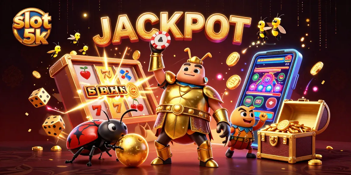 Win big with slot 5k in this vibrant illustration capturing the excitement of casino gaming.