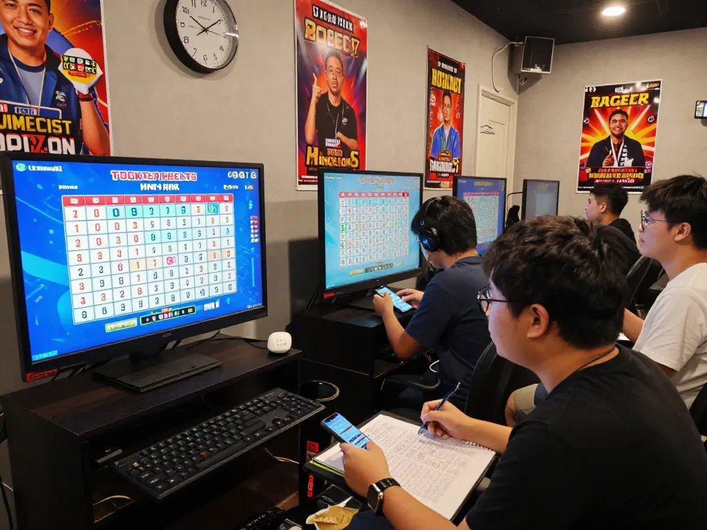 Exciting Togel Hongkong lottery scene showcasing Data HK results with diverse players eagerly watching live draws.