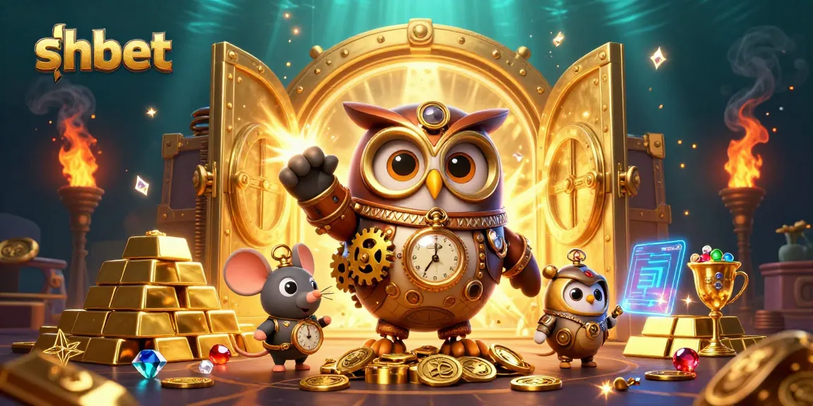 Play shbet and win big with vibrant casino-themed 3D illustration featuring magical treasures.