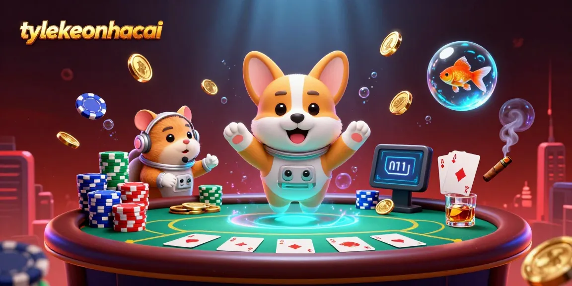Watch the engaging scene with tylekeonhacai as astronauts and whimsical characters float amidst vibrant casino elements.