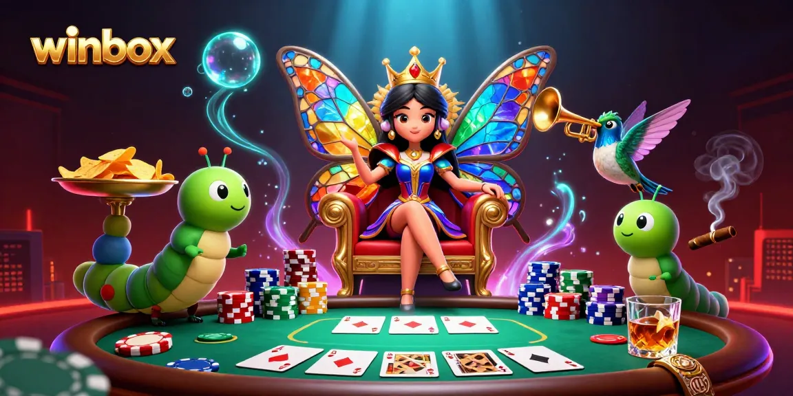 Experience thrilling gameplay with winbox, featuring a vibrant casino scene with colorful poker elements.