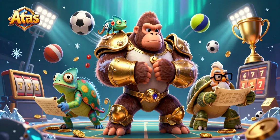 Bet on Atas with vibrant scenes of casino gaming action illustrated in 3D.