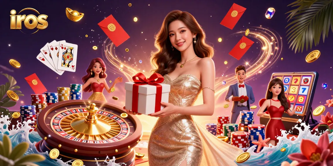 Experience the vibrant iros casino with golden coins, festive themes, and exciting game action.