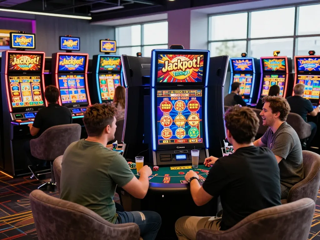 Pemain menikmati pengalaman slot gacor hari ini di kasino yang meriah.