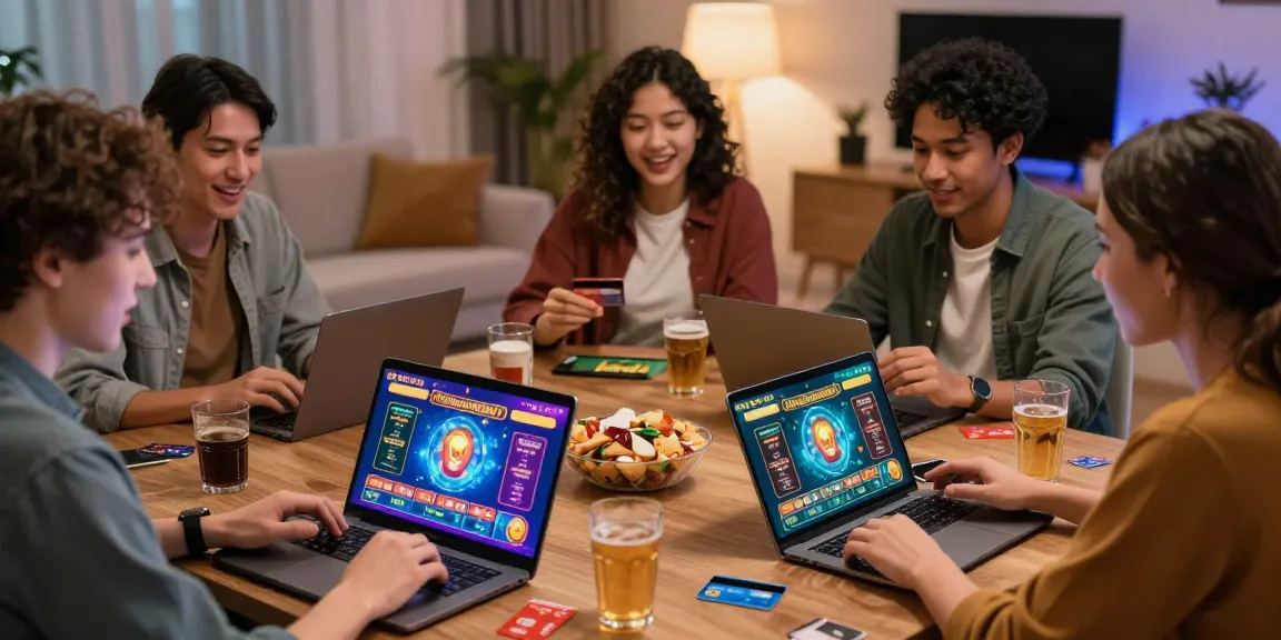 Exciting gaming atmosphere with players using casinos that accept credit cards for online transactions.