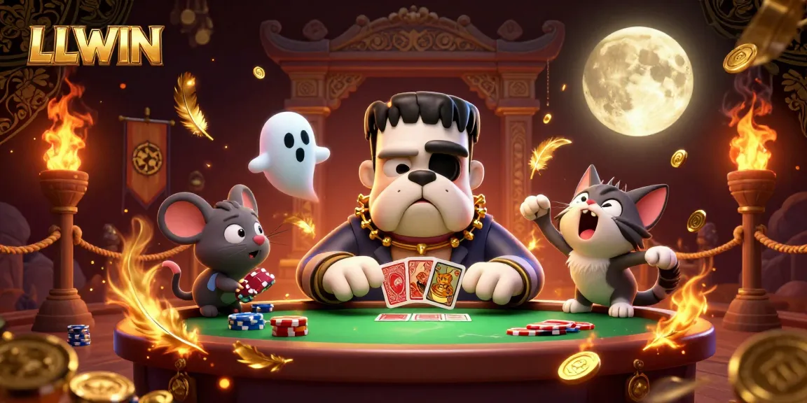 LLWIN offers engaging card dealing in a vibrant casino scene with lively characters and dynamic action.