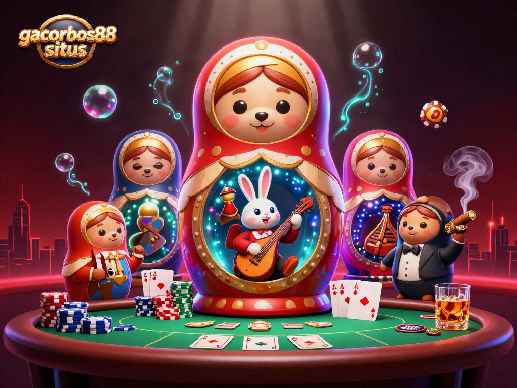 Engage in exciting gameplay with gacorbos88 situs featuring lively casino elements and characters.