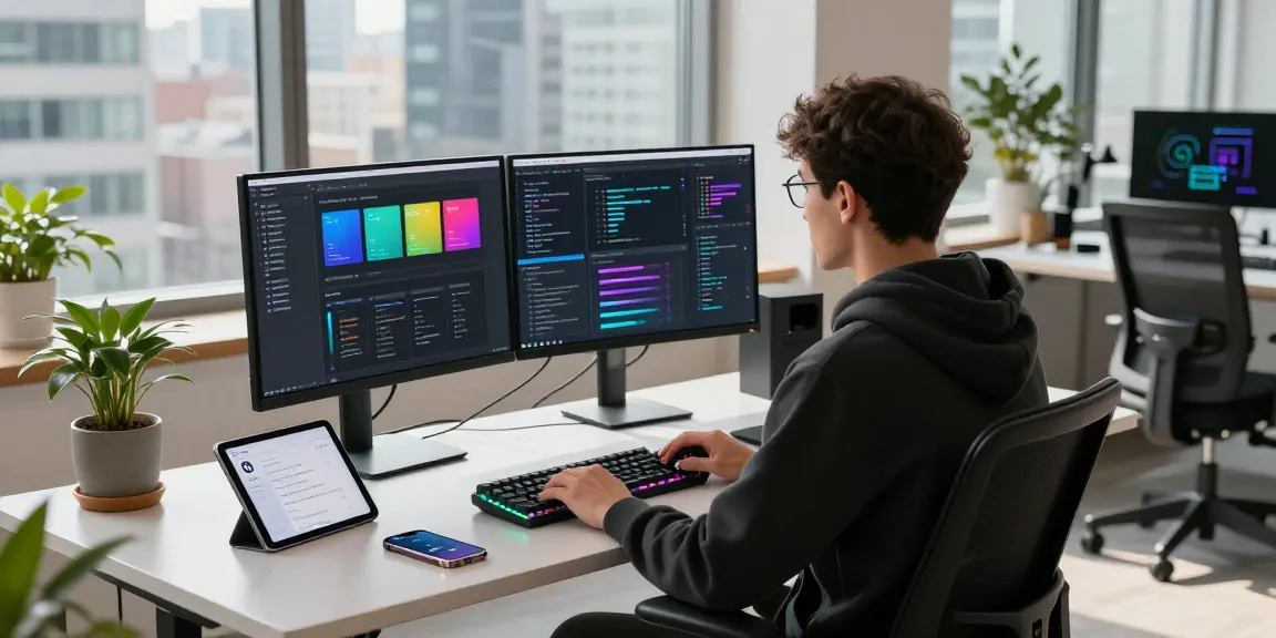 Developer using openclaw ai in a modern tech workspace with multiple screens and plants.