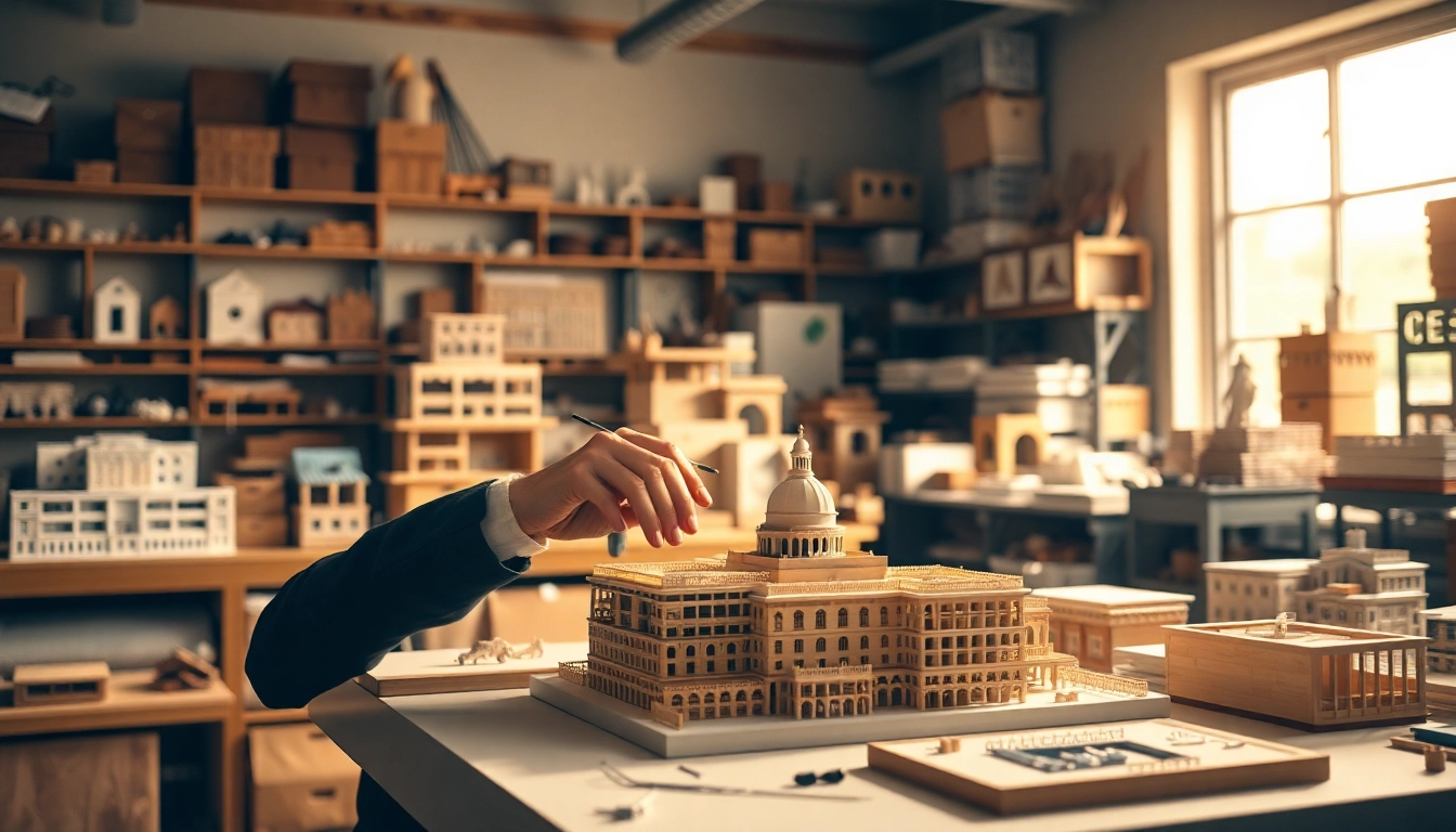 Architekturmodellbau Wiesbaden: Detailreiche Modelle in einer professionellen Werkstatt im Fokus.