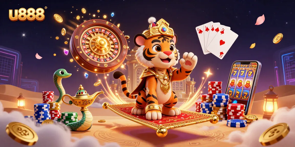 Experience thrilling wins with u888 casino's vibrant, dynamic gambling scene featuring iconic characters.