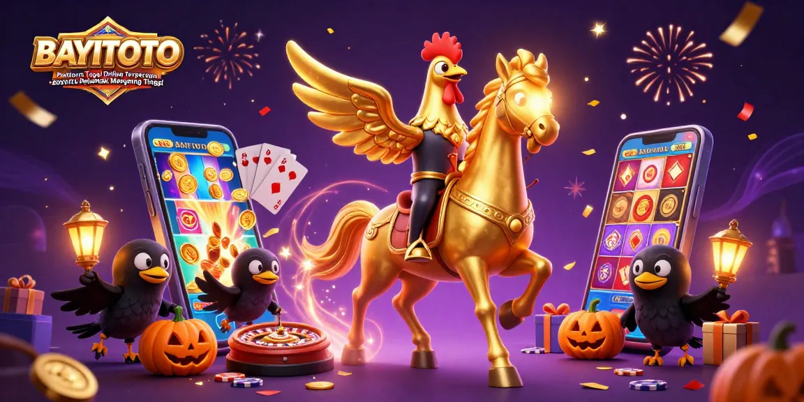 BAYITOTO Platform Togel Online Terpercaya BAYI TOTO dengan Peluang Menang Tinggi illustration showcasing exciting casino elements.