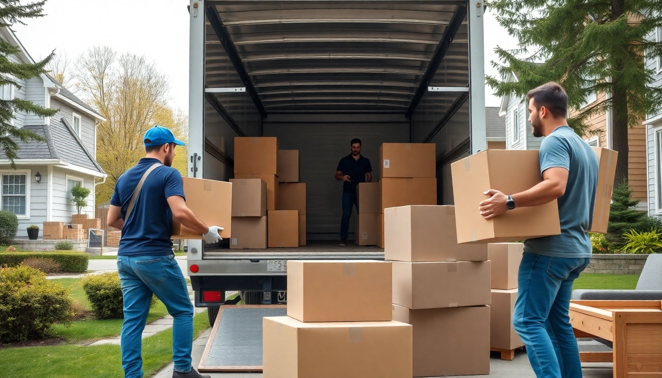 Toronto movers efficiently handling belongings during a move in a vibrant neighborhood.