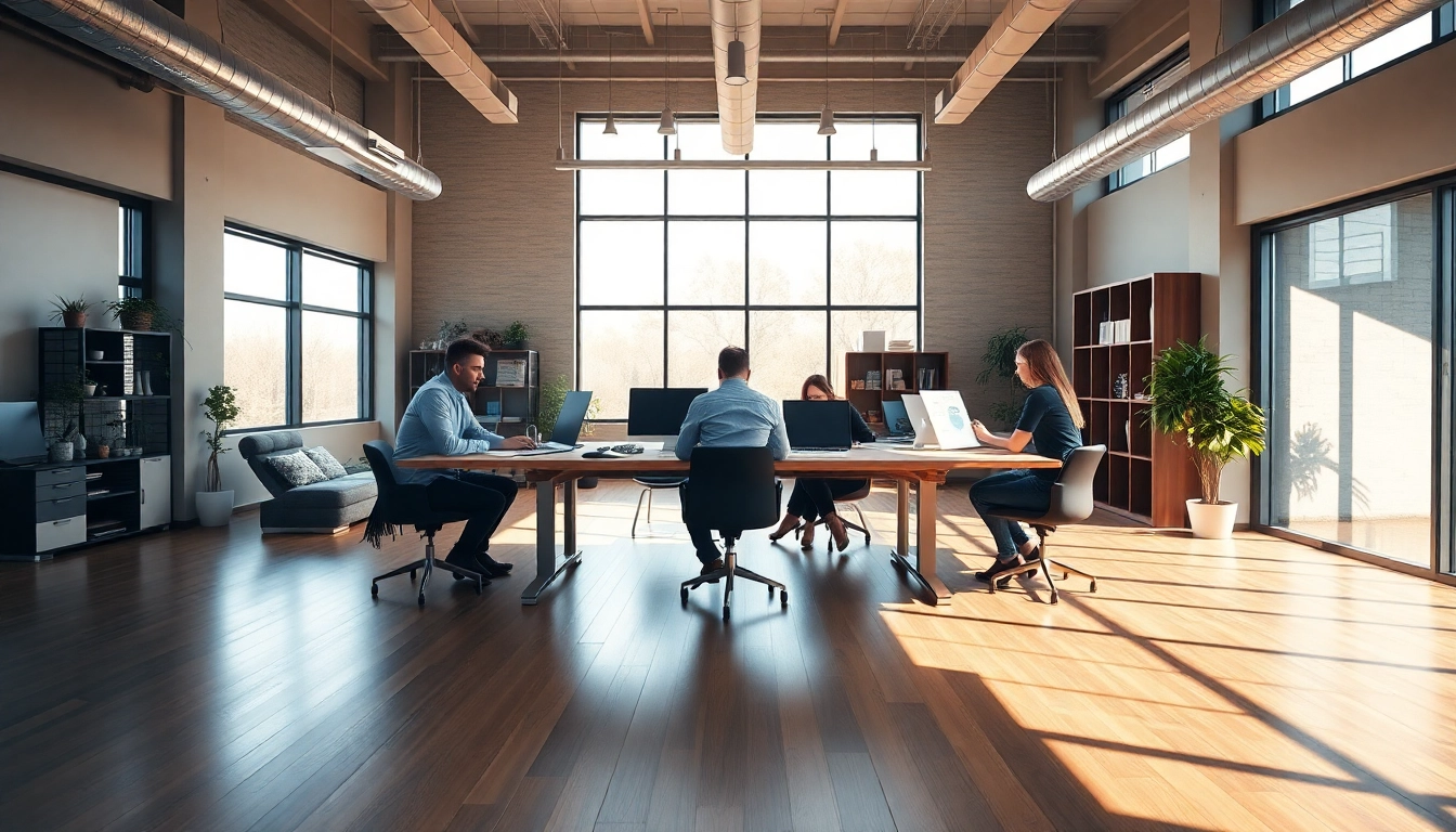 Engaging team collaborating in Edmonton web design studio showcasing modern creativity.