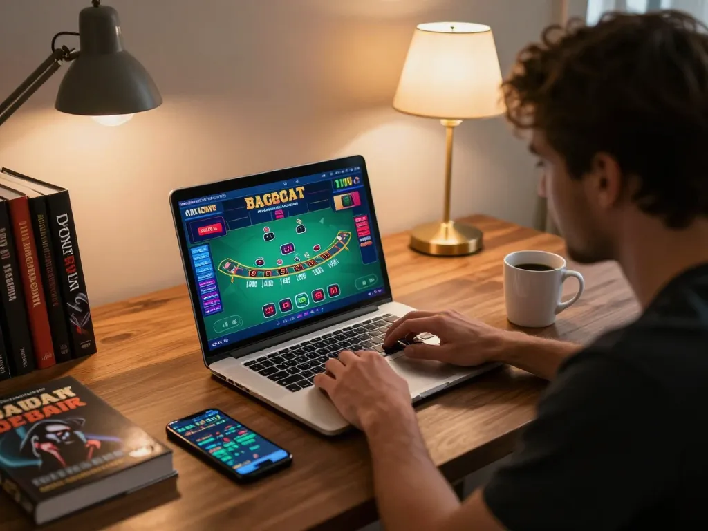 Player engaging in blackjack on a laptop for w 88, enjoying top-notch online gambling experience