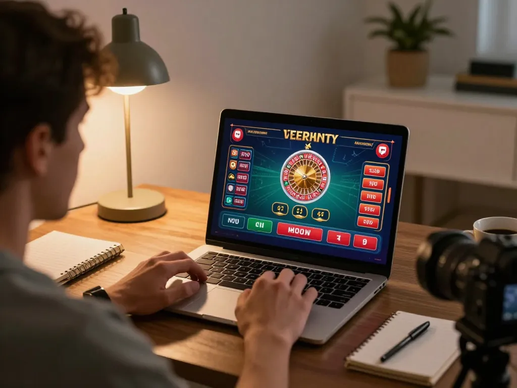 Pemain terlibat dalam strategi permainan kasino langsung 100cuci VIP dengan fokus visual yang menarik.